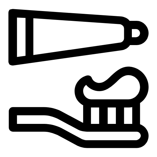 Toothpaste and toothbrush icon