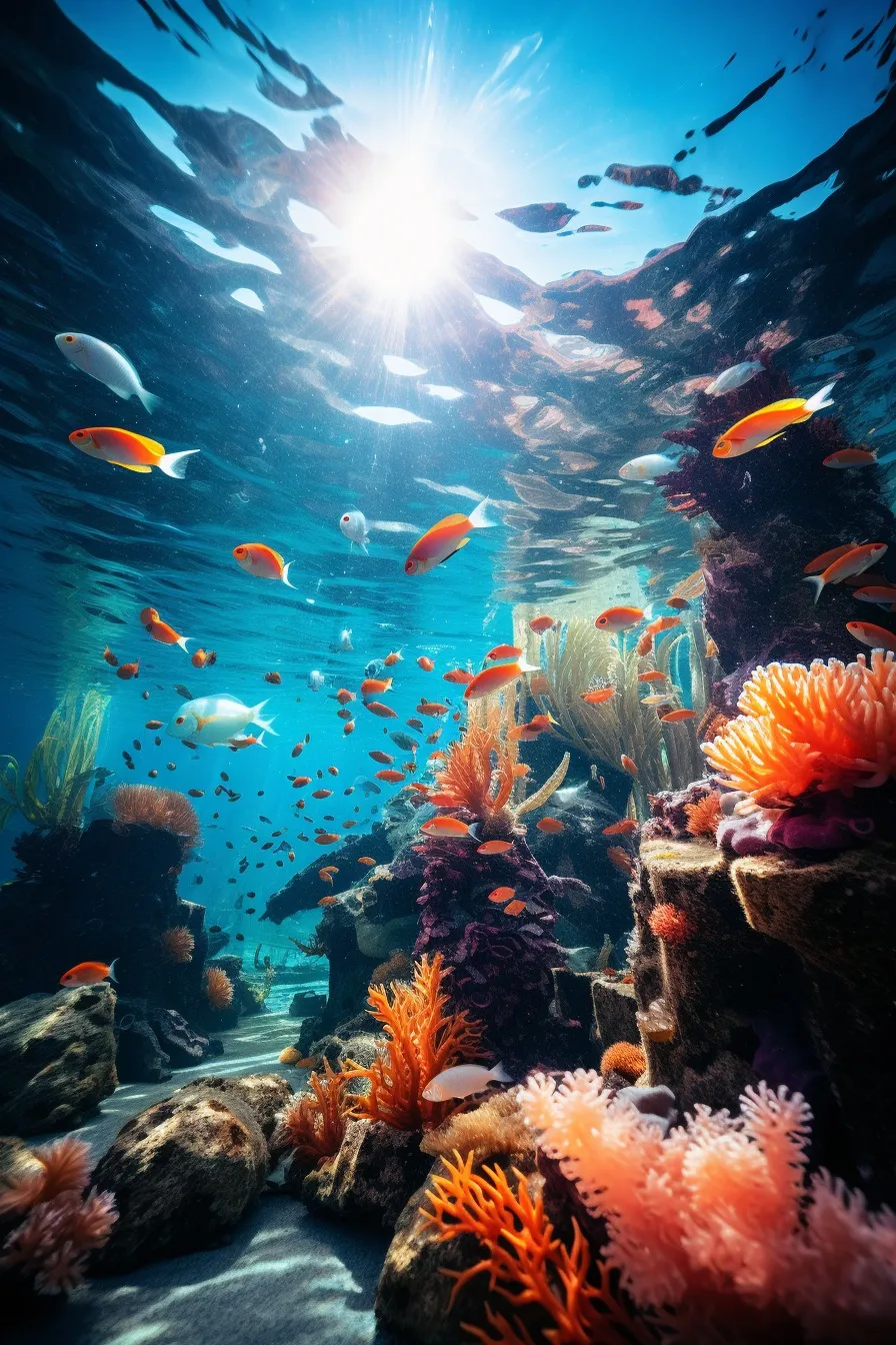 Coral reef full of marine life