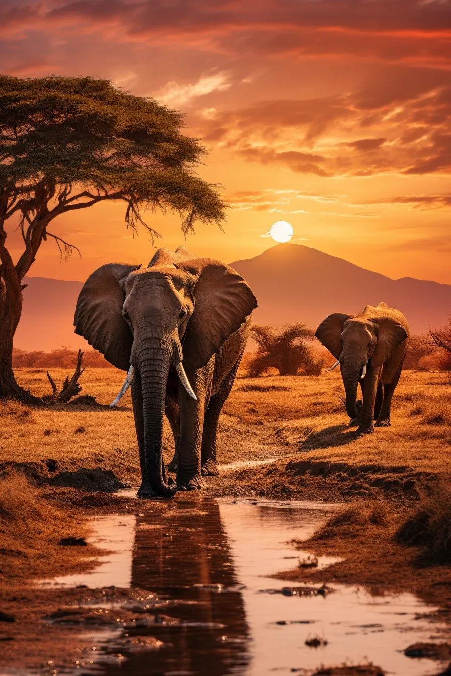 African plains at sunset