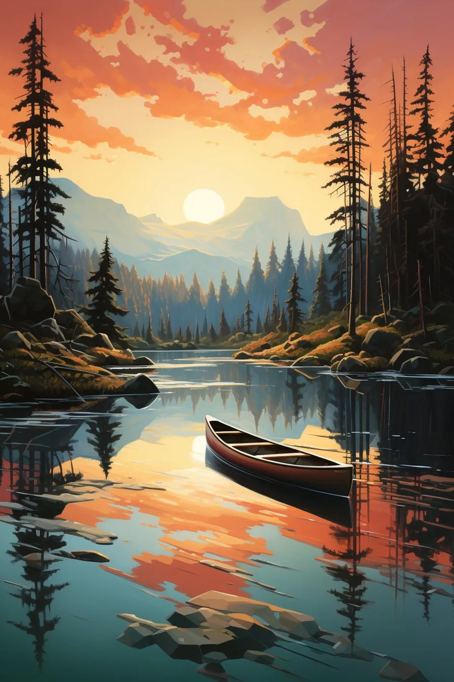 Sailing boats on a calm lake