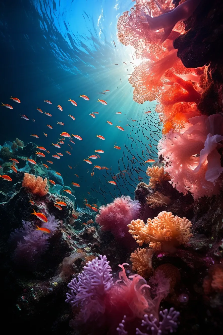 Coral reef full of marine life