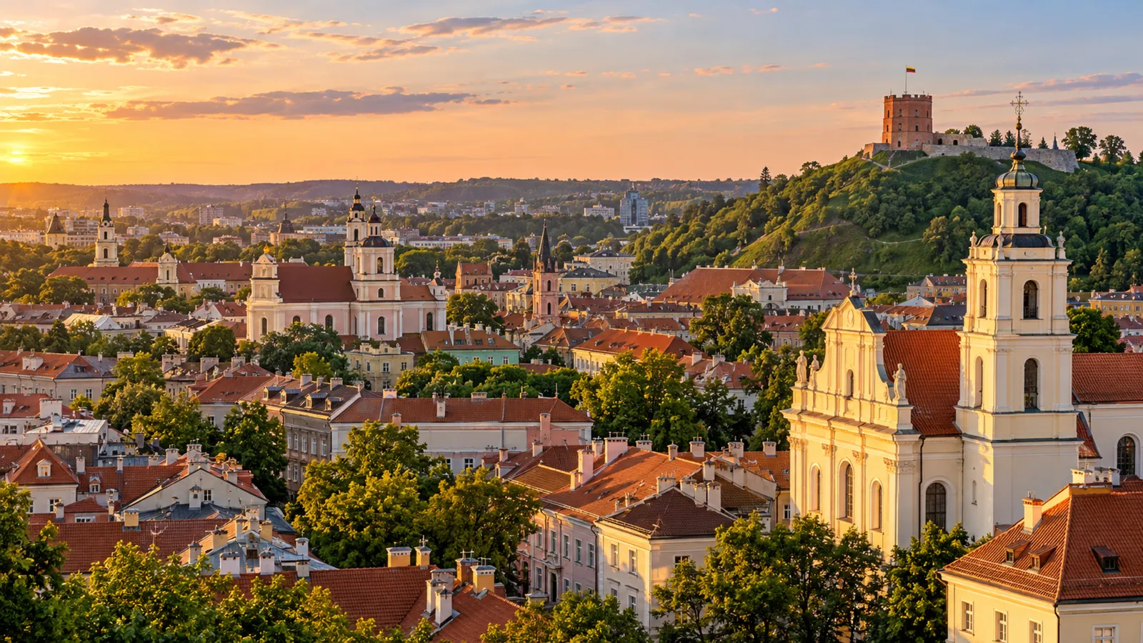 Vilnius Old Town at sunset