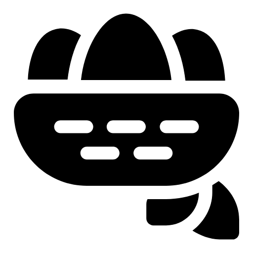 Bird nest with eggs icon