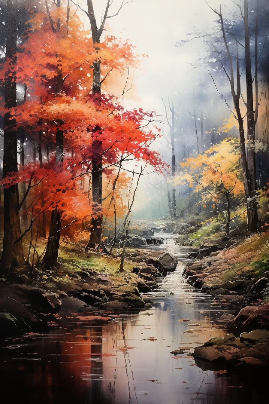 Autumn forest scene