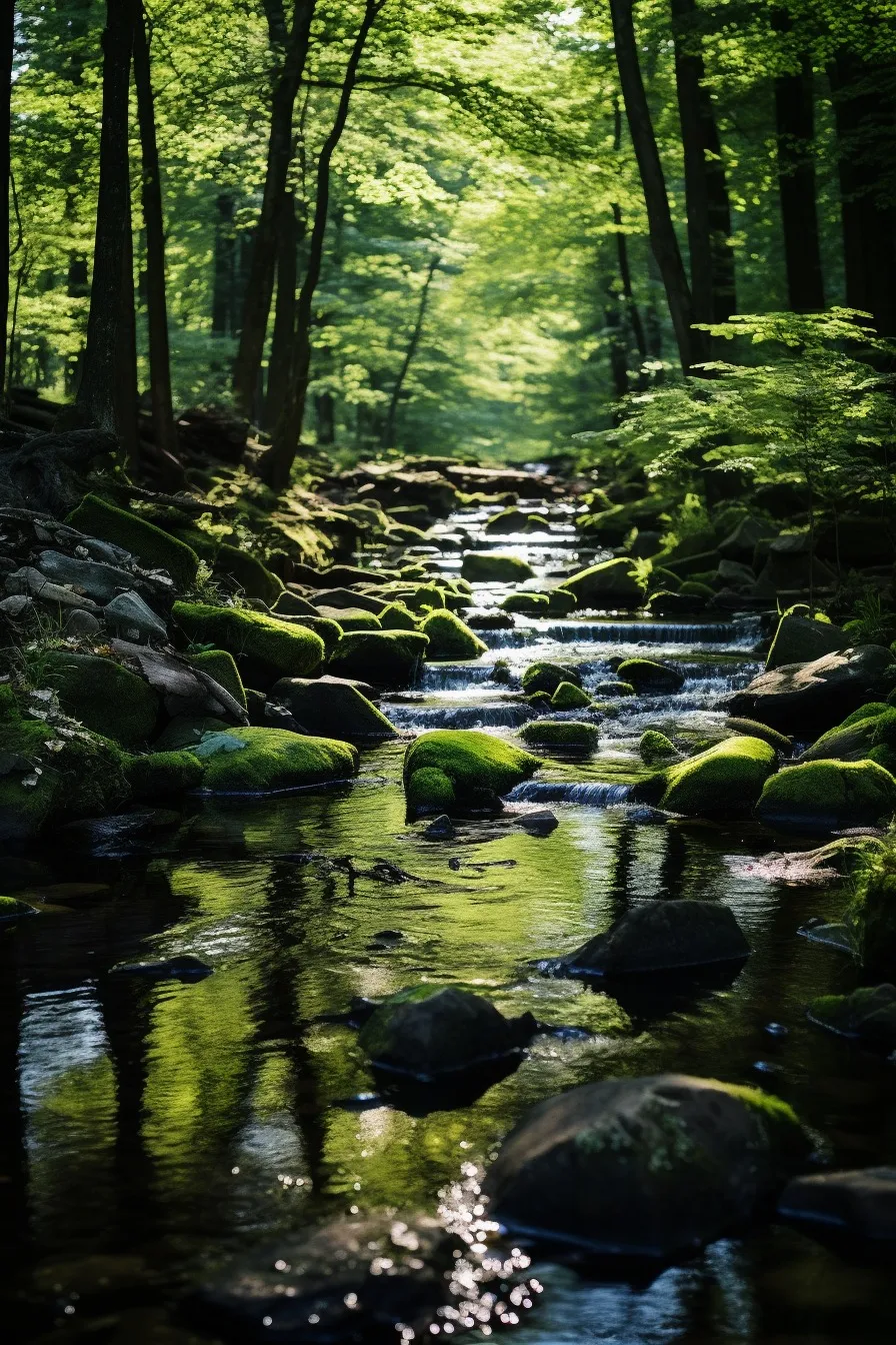 Peaceful woodland brook