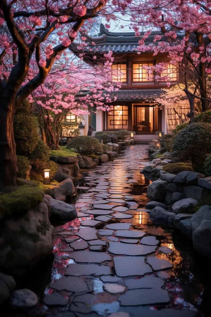 Japanese sakura garden