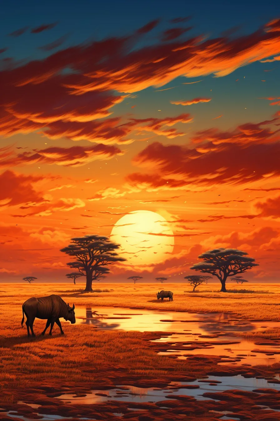 Herds on the golden savannah
