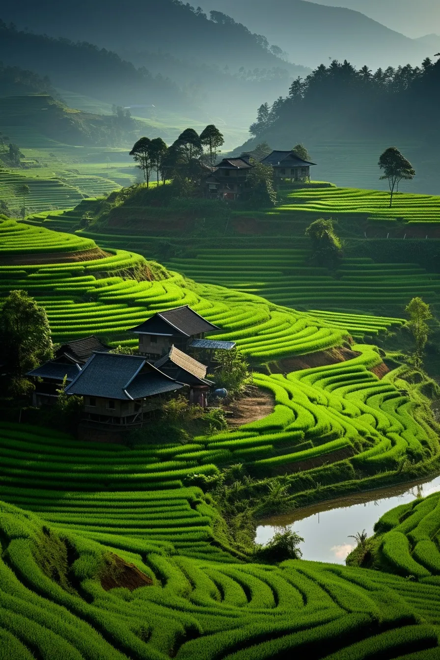 Terraced rice fields