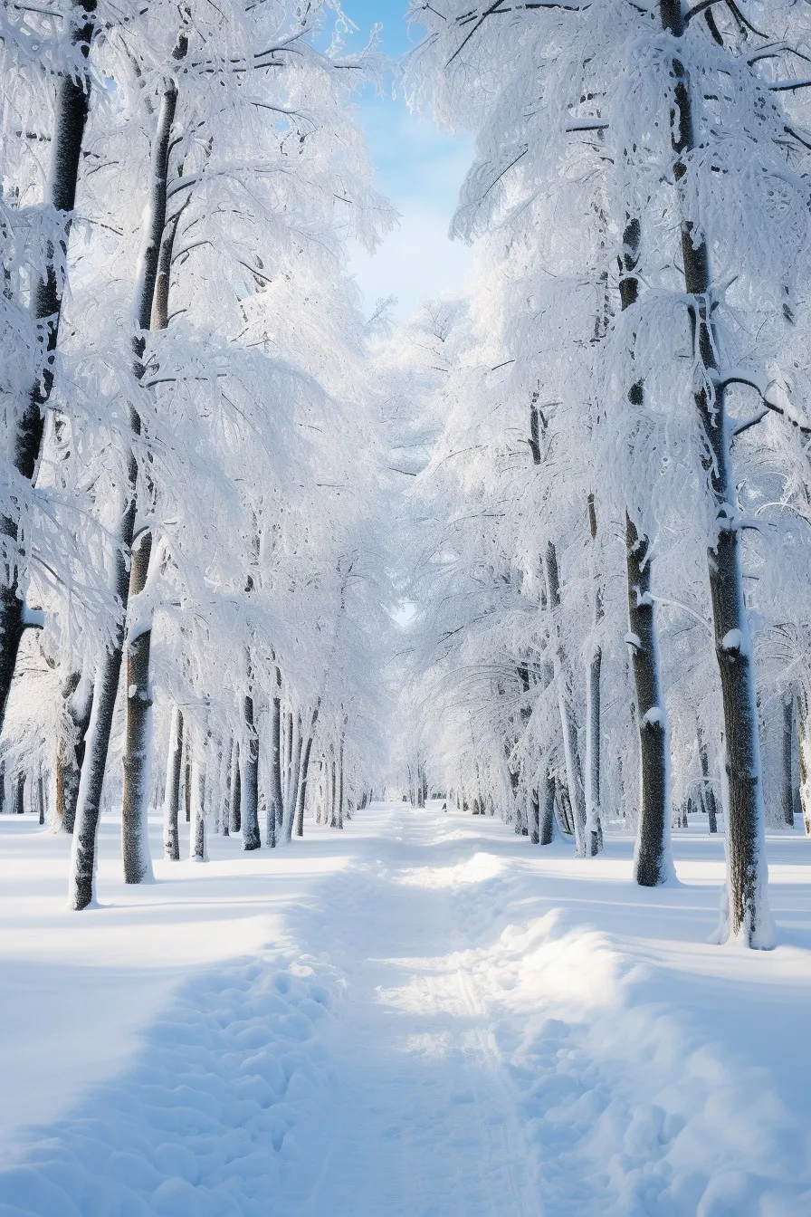 Snow-covered fir forest