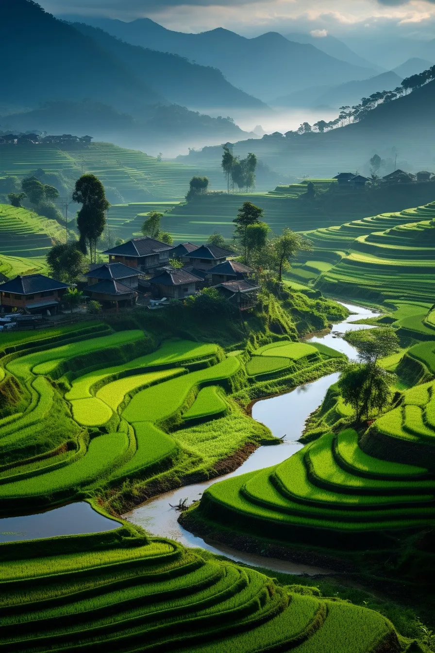 Terraced rice fields