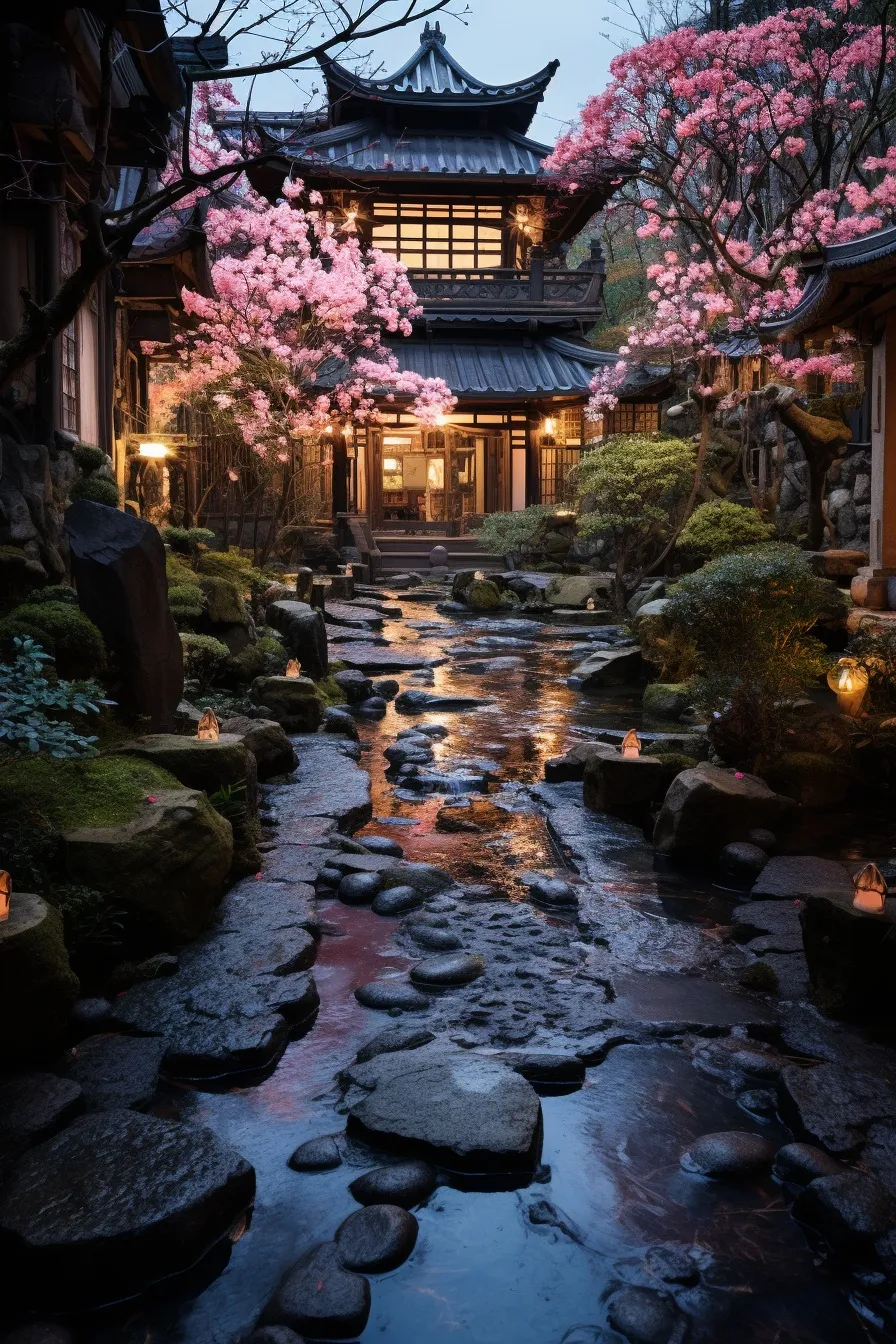 Japanese sakura garden