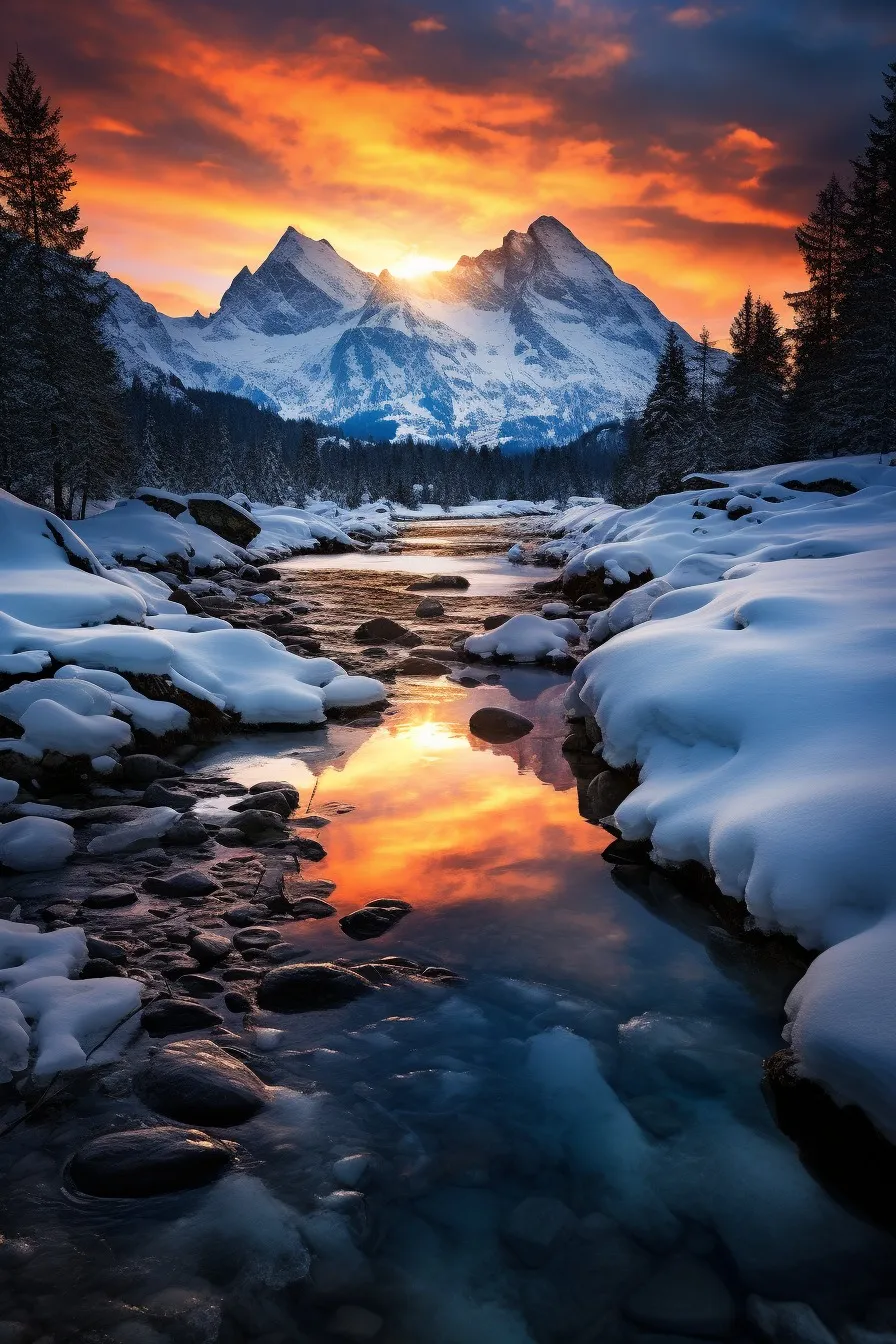 Mountain skyline at dusk