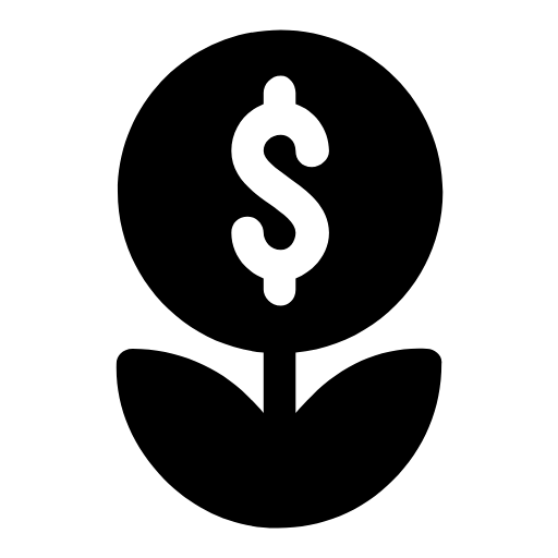 Money growth plant icon
