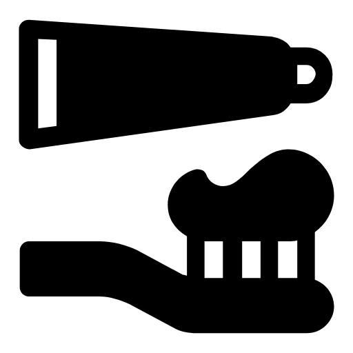 Toothpaste and toothbrush icon
