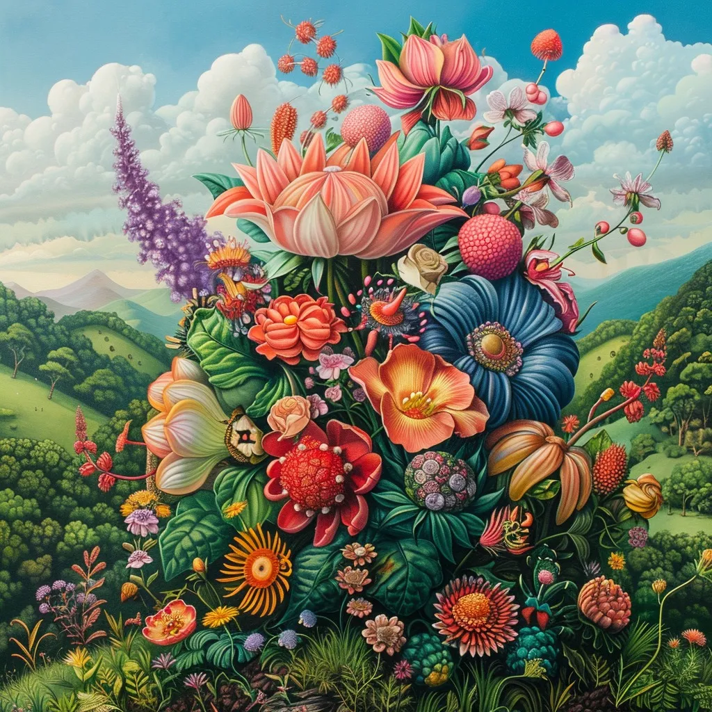 Colourful flower art