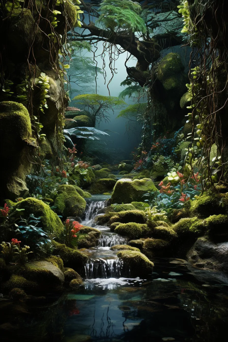 Peaceful woodland brook