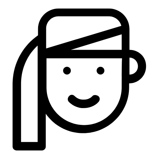 Woman with a side fringe icon