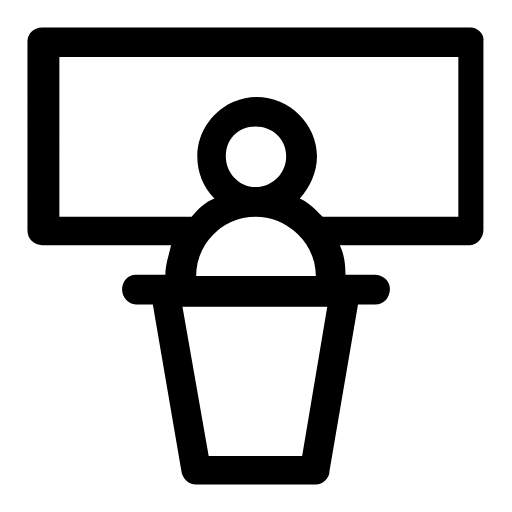 Presenter at a podium icon