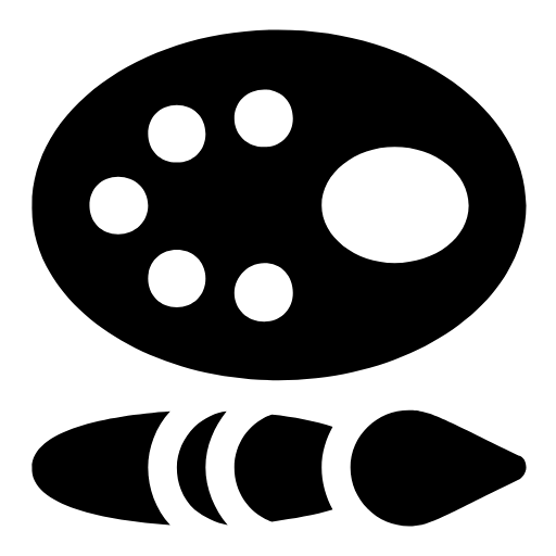Paint palette and brush icon