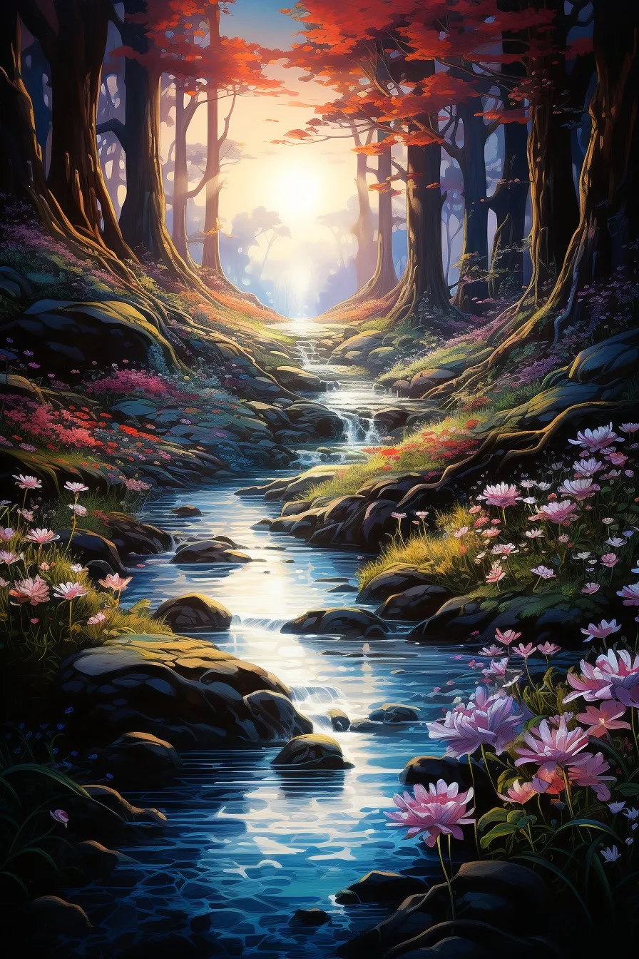 Magical woodland clearing