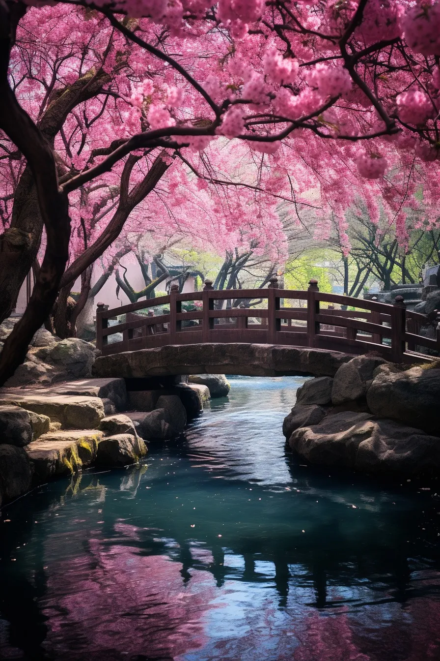 Blooming cherry blossoms
