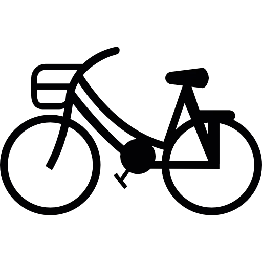 Bicycle with a basket icon