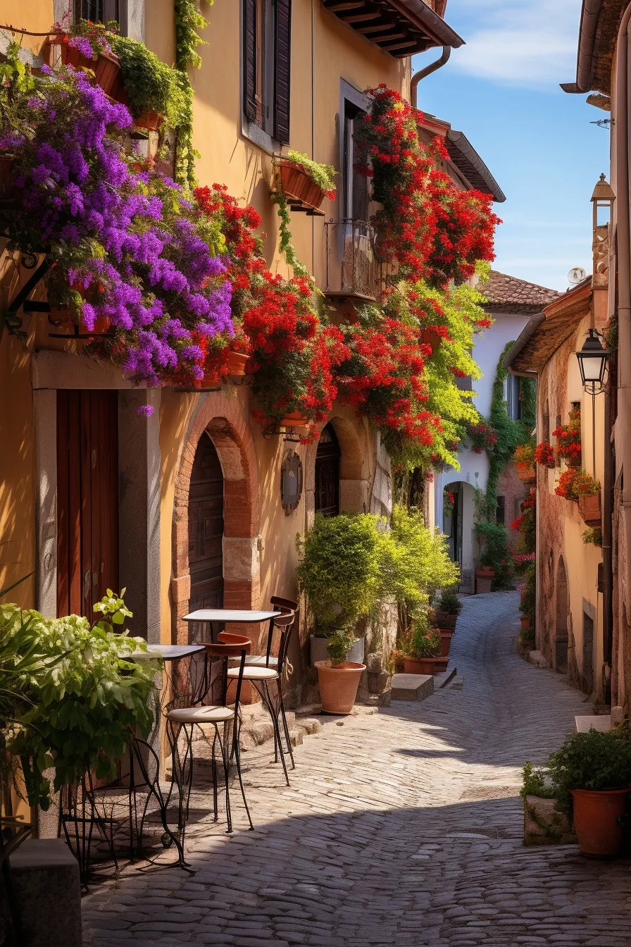Cobbled lane in an old European town