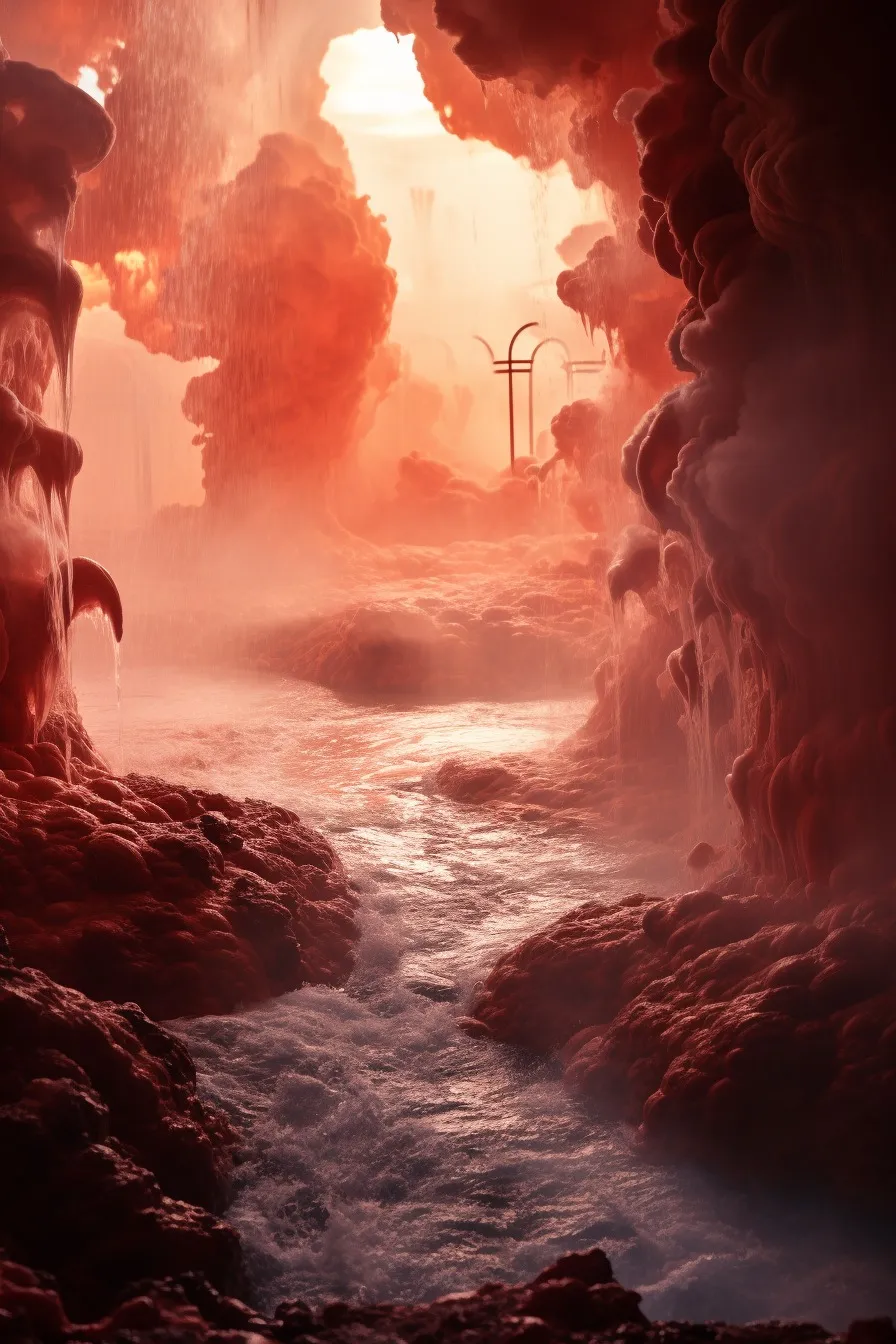 Geysers erupting steam