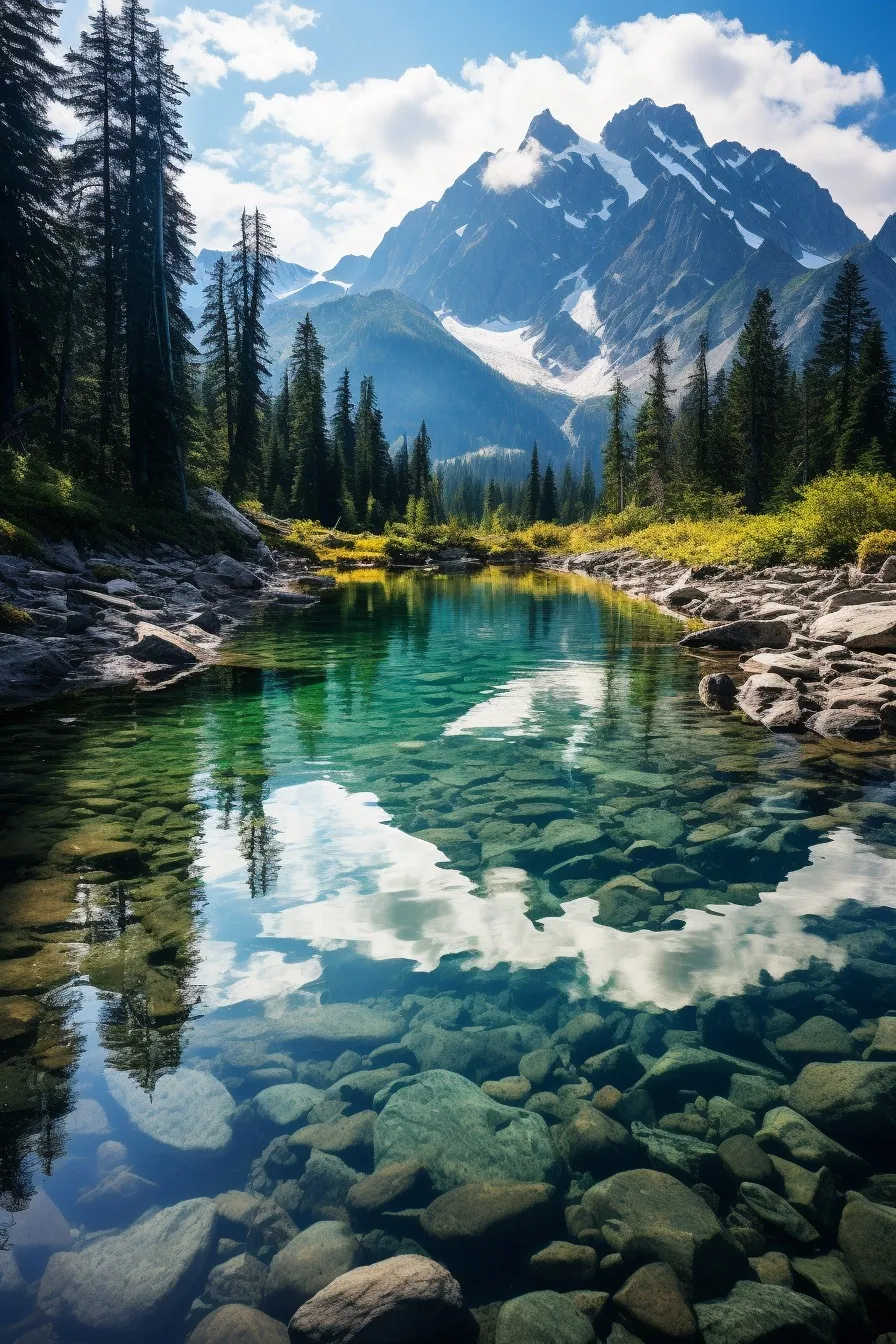 Secluded mountain lake