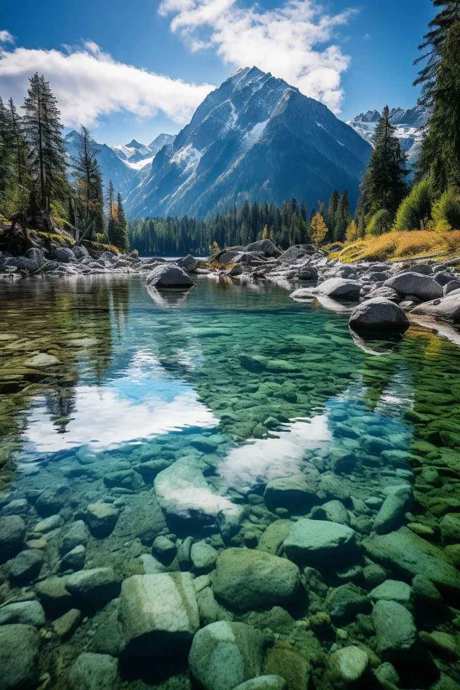 Secluded mountain lake