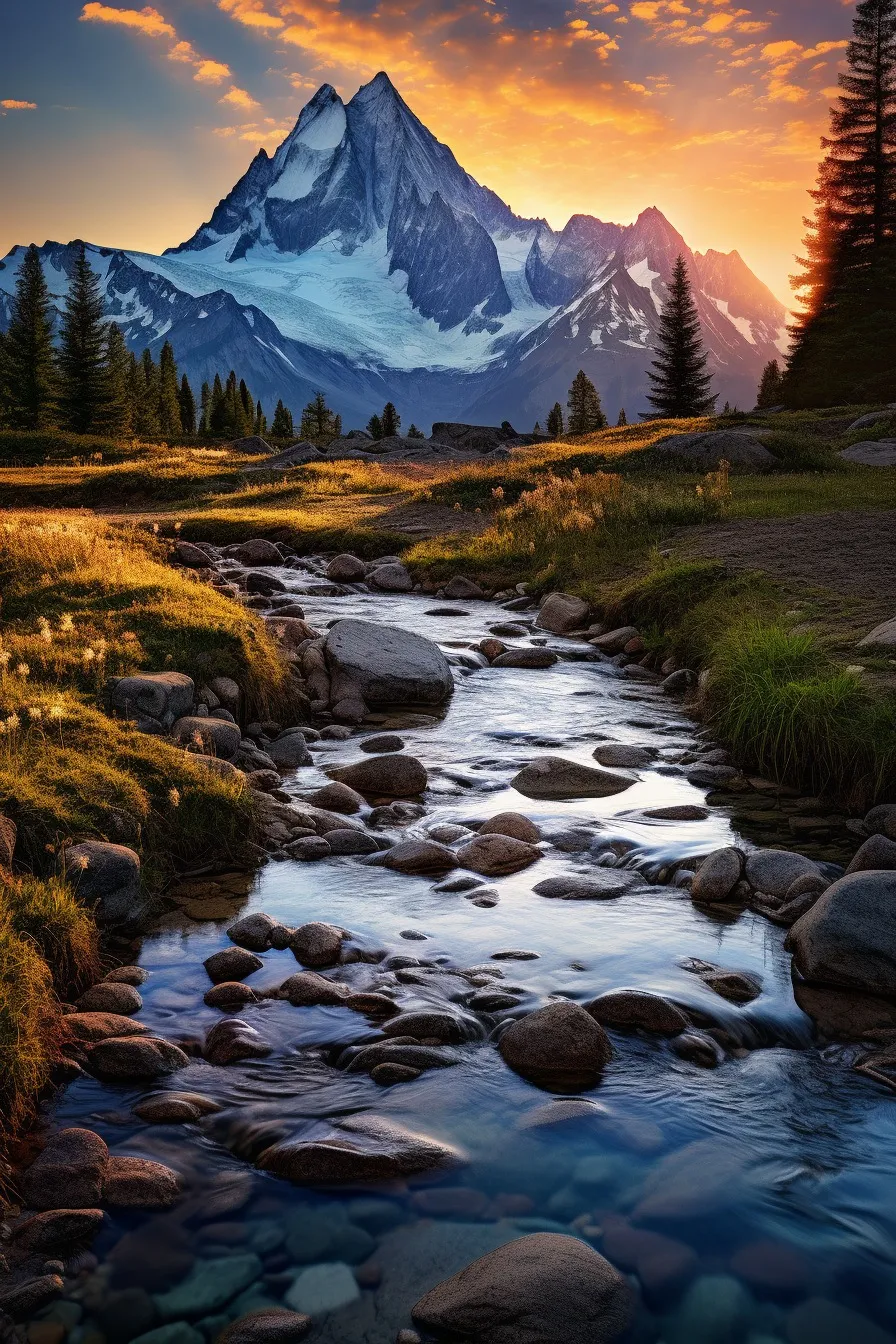 Alpine meadow with wildflowers