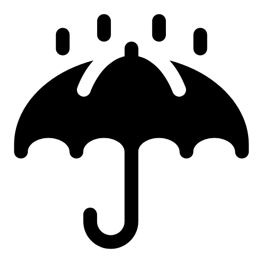 Umbrella in the rain icon