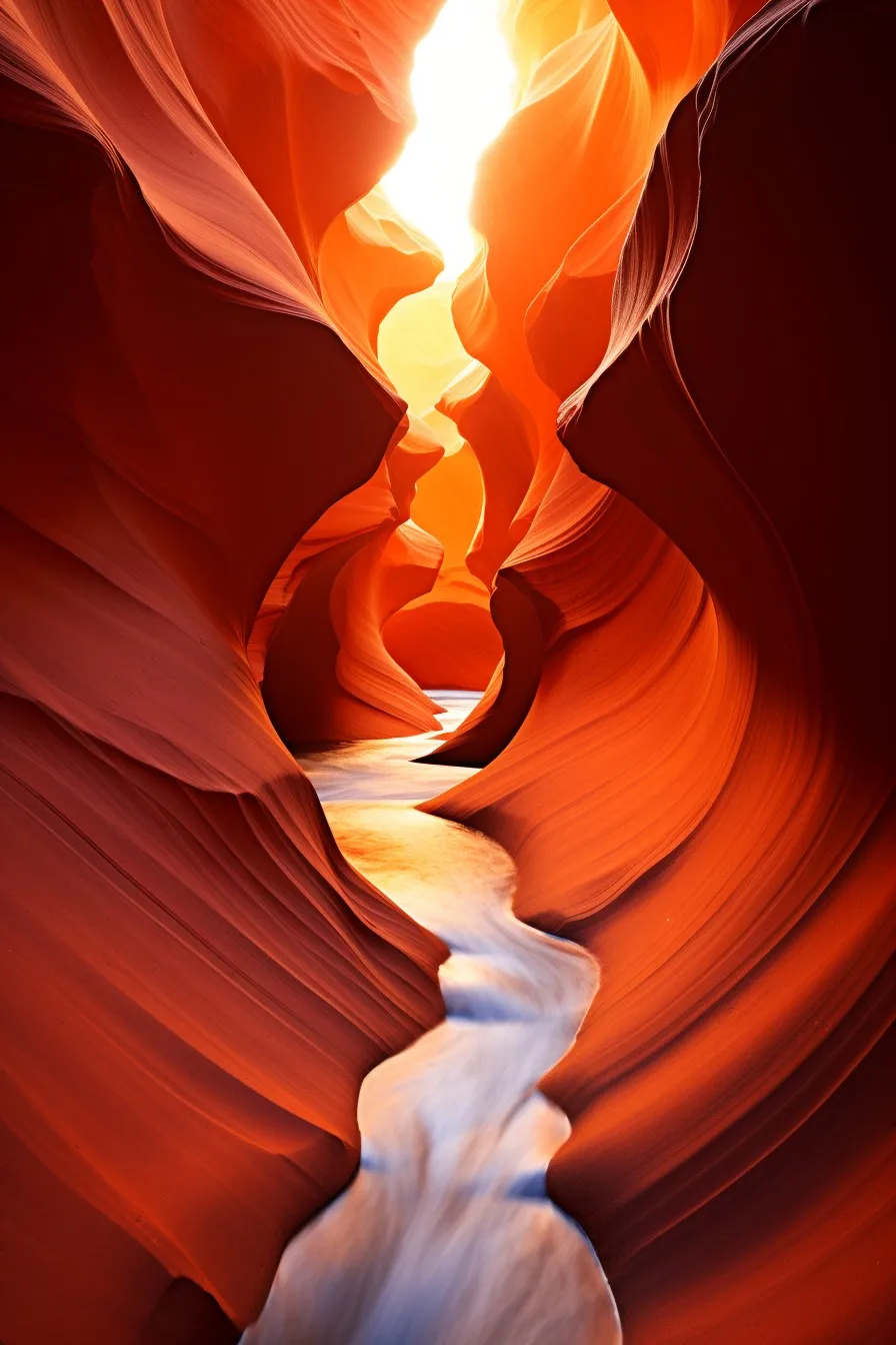Canyon in orange dusk light