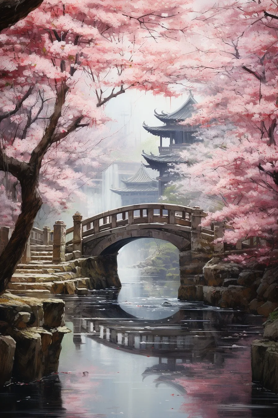 Blooming cherry blossoms