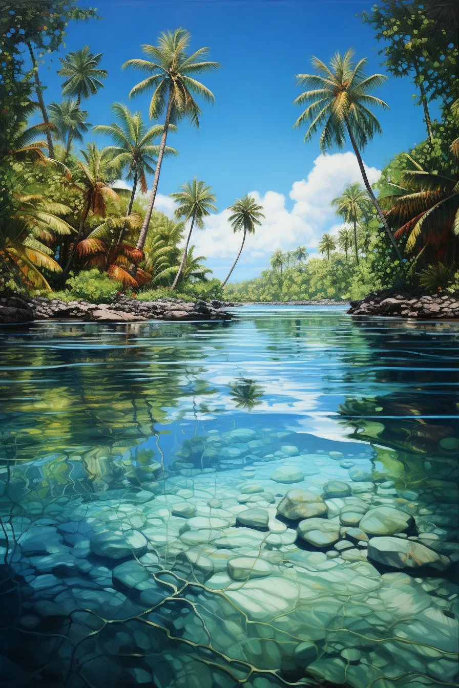 Tranquil coastal lagoon