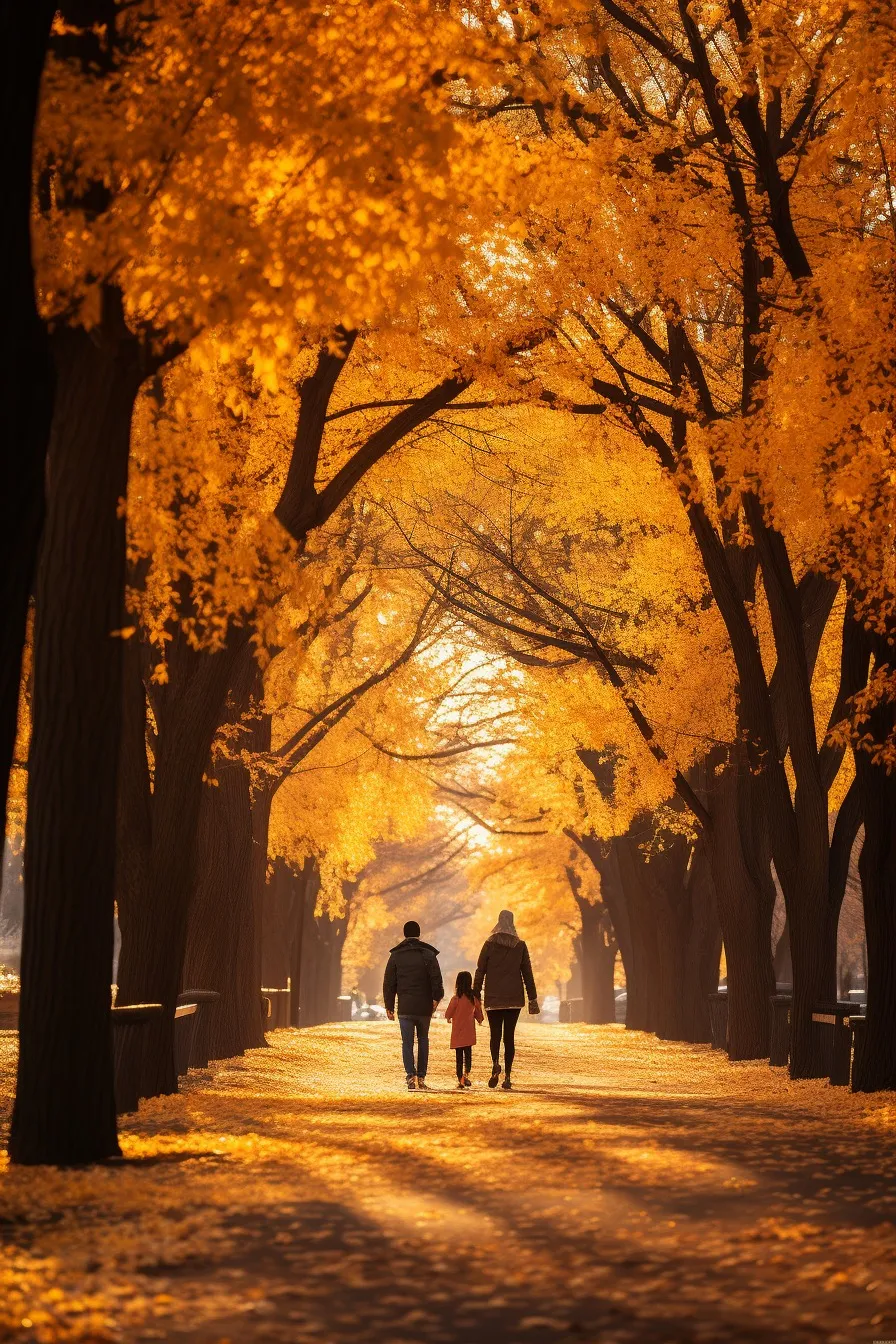 Autumn colours in a city park