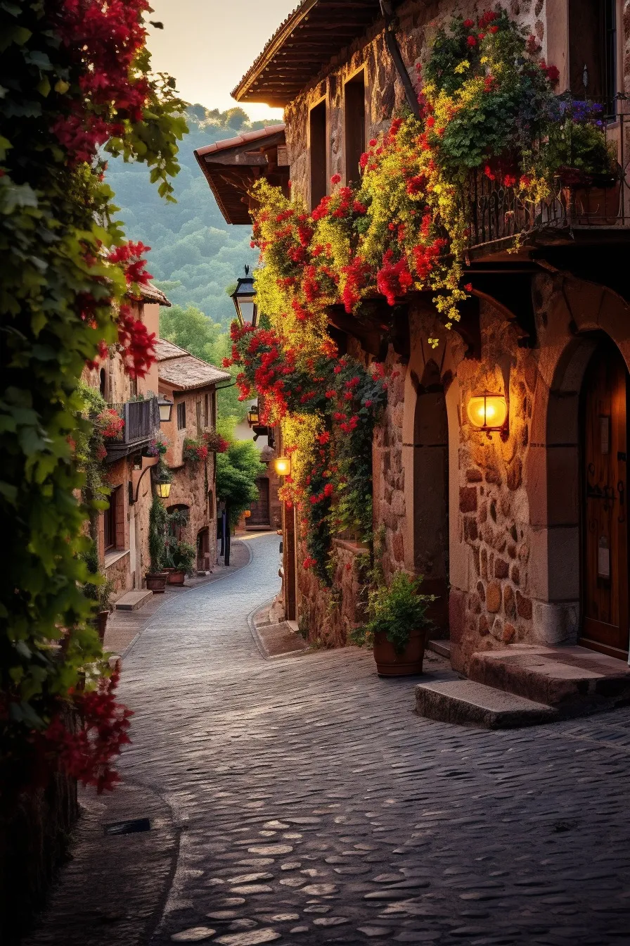 Cobbled lane in an old European town