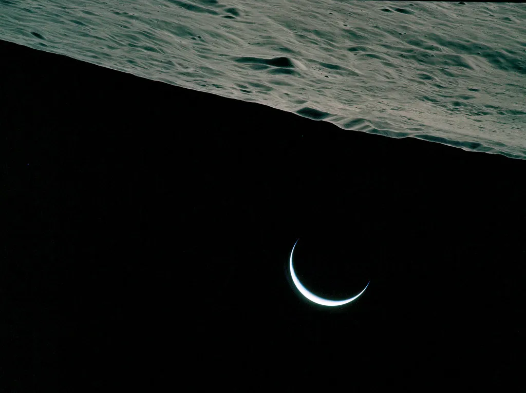 Crescent Earth seen from Apollo 15