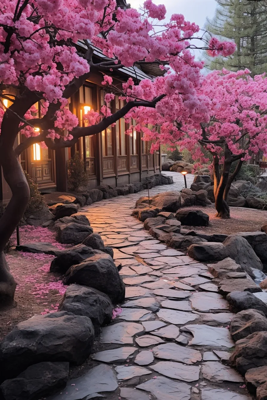 Japanese sakura garden