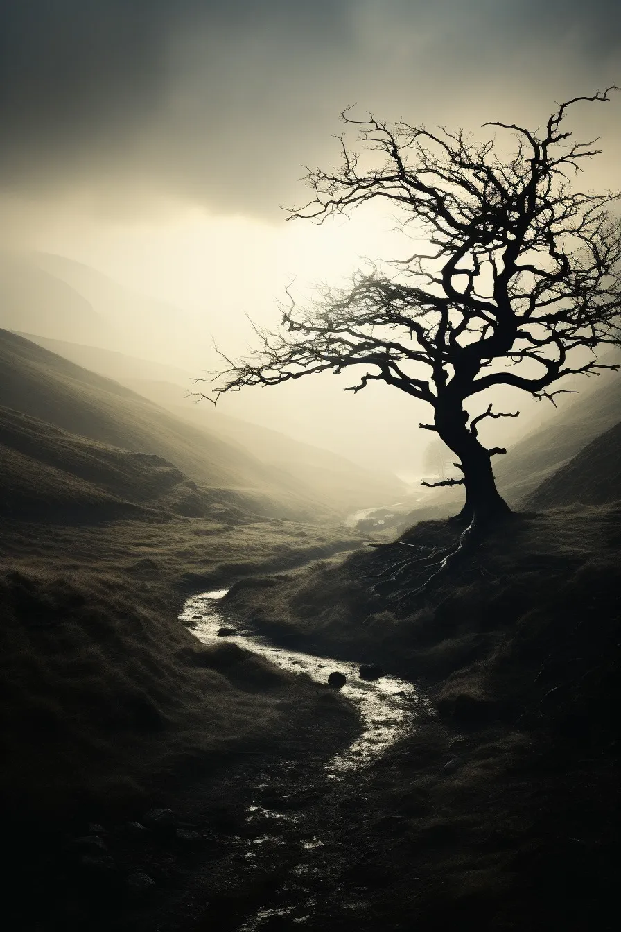 Fog-covered moors