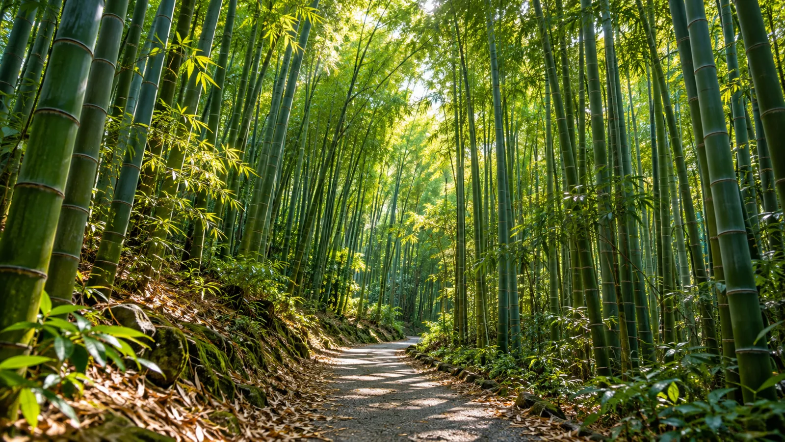 Path through a bamboo forest