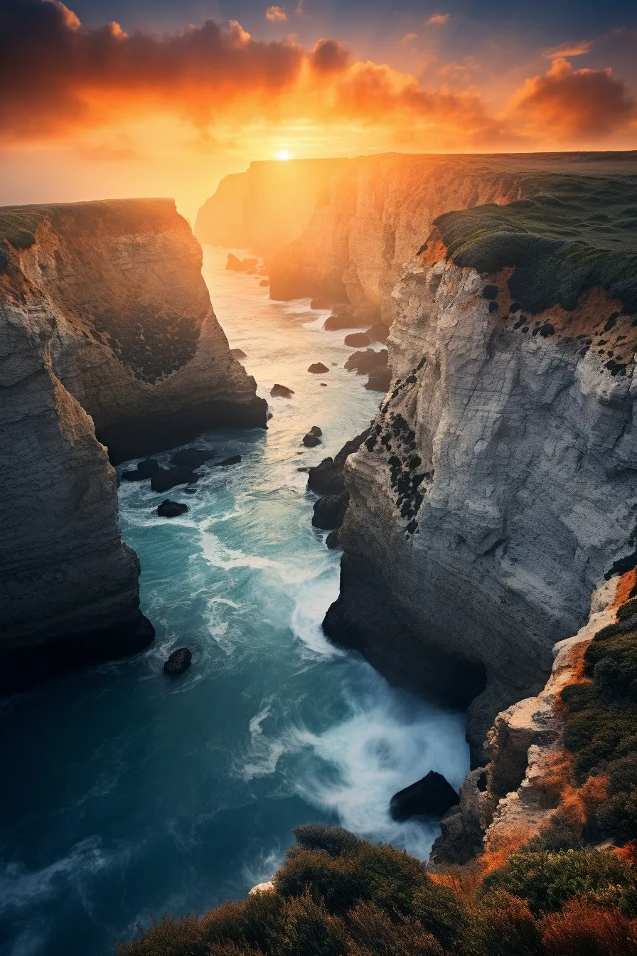 Seaside cliffs at dawn