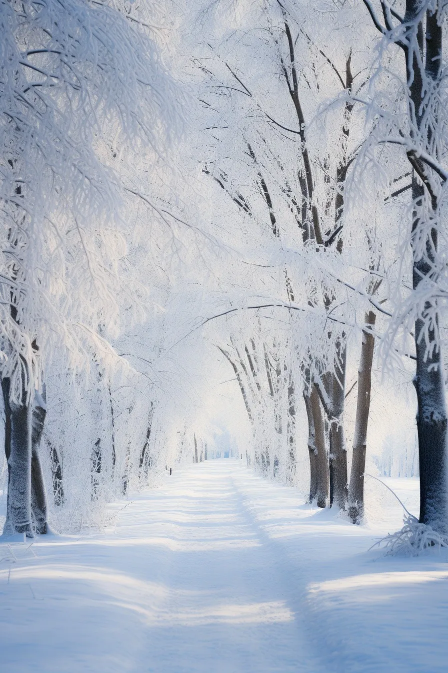 Snow-covered fir forest