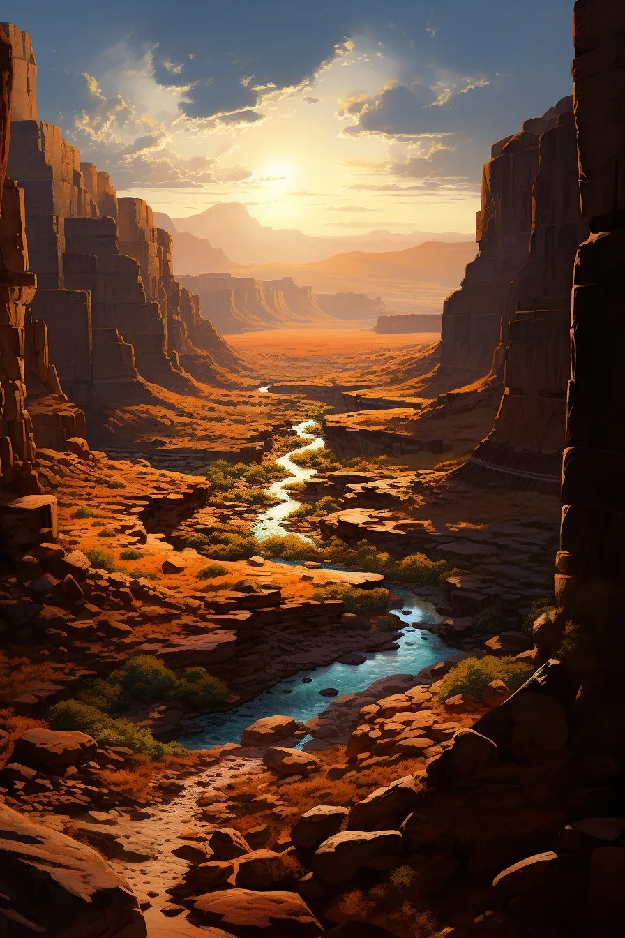 Sunny canyon cliffs