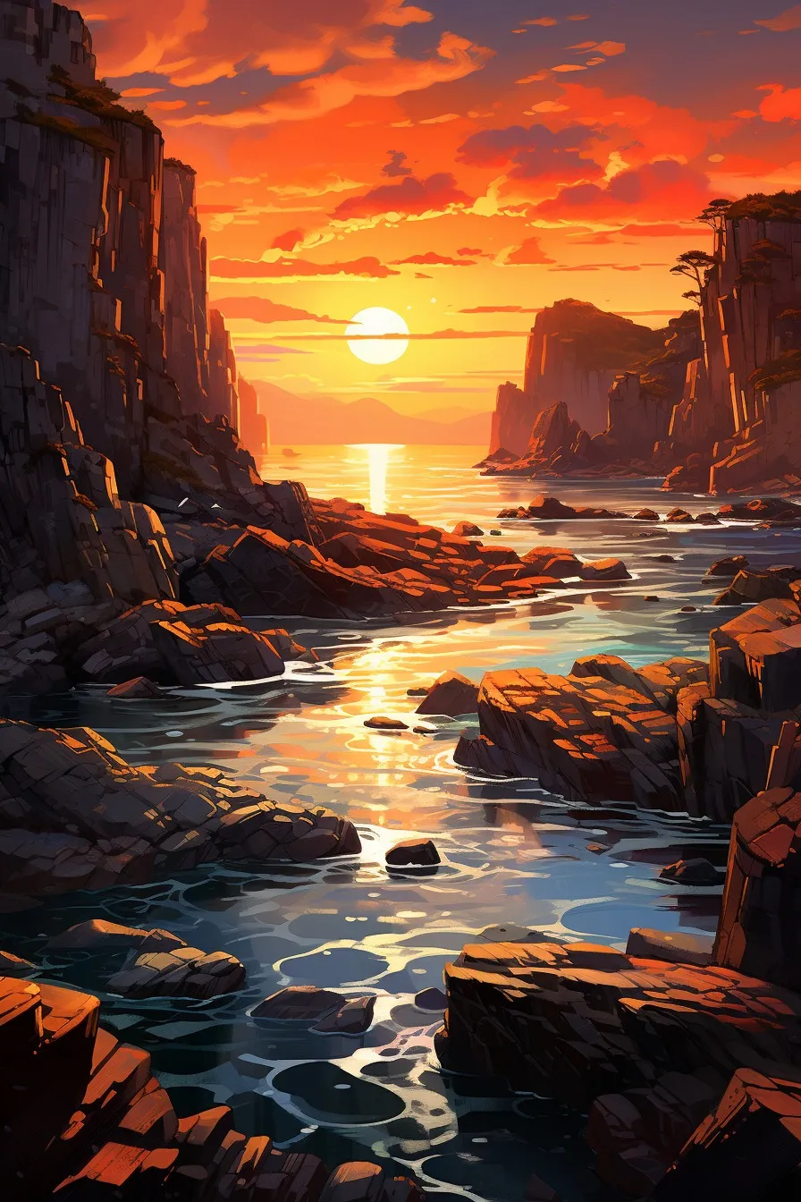 Seaside cliffs at dawn