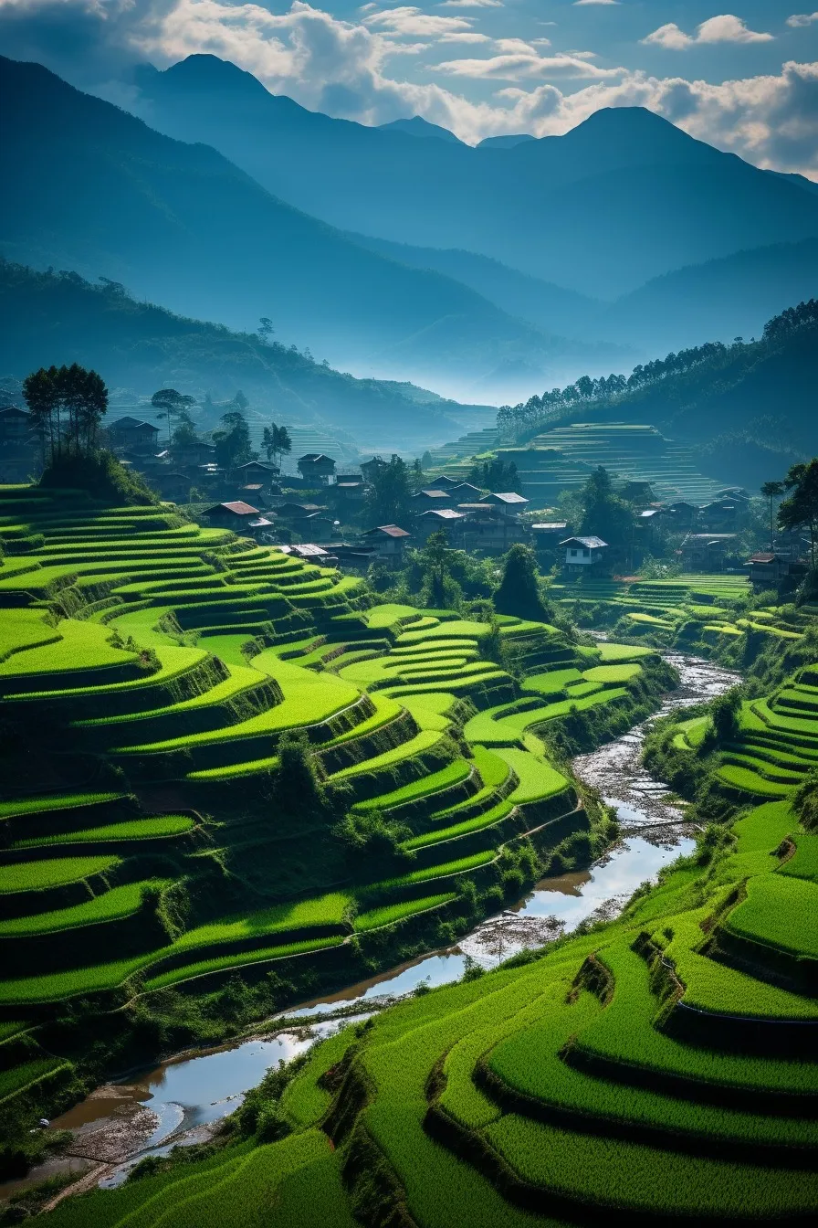Terraced rice fields
