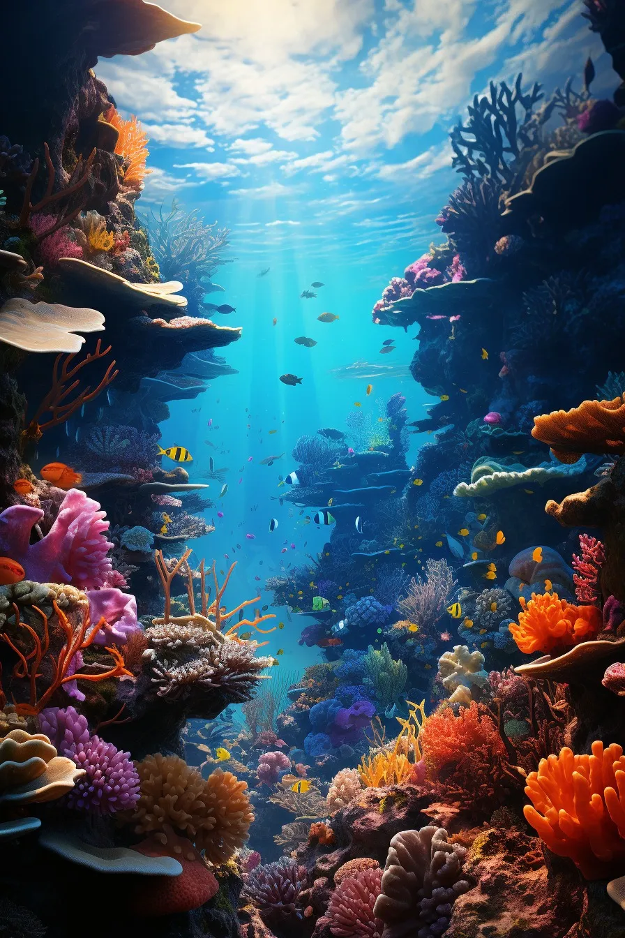 Coral reef full of marine life