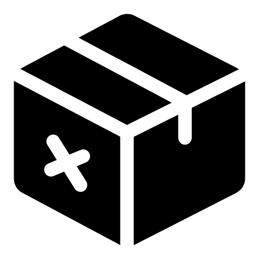 Box with a cross icon