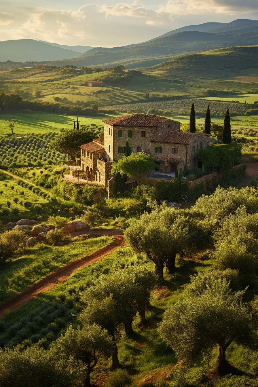 Sunlit olive groves