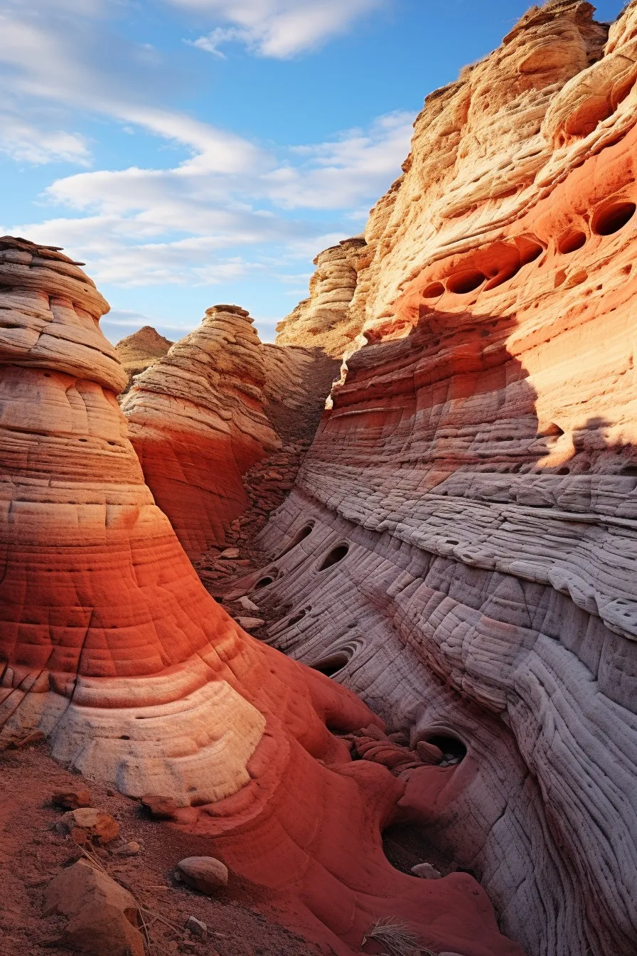Surreal badlands rock formations